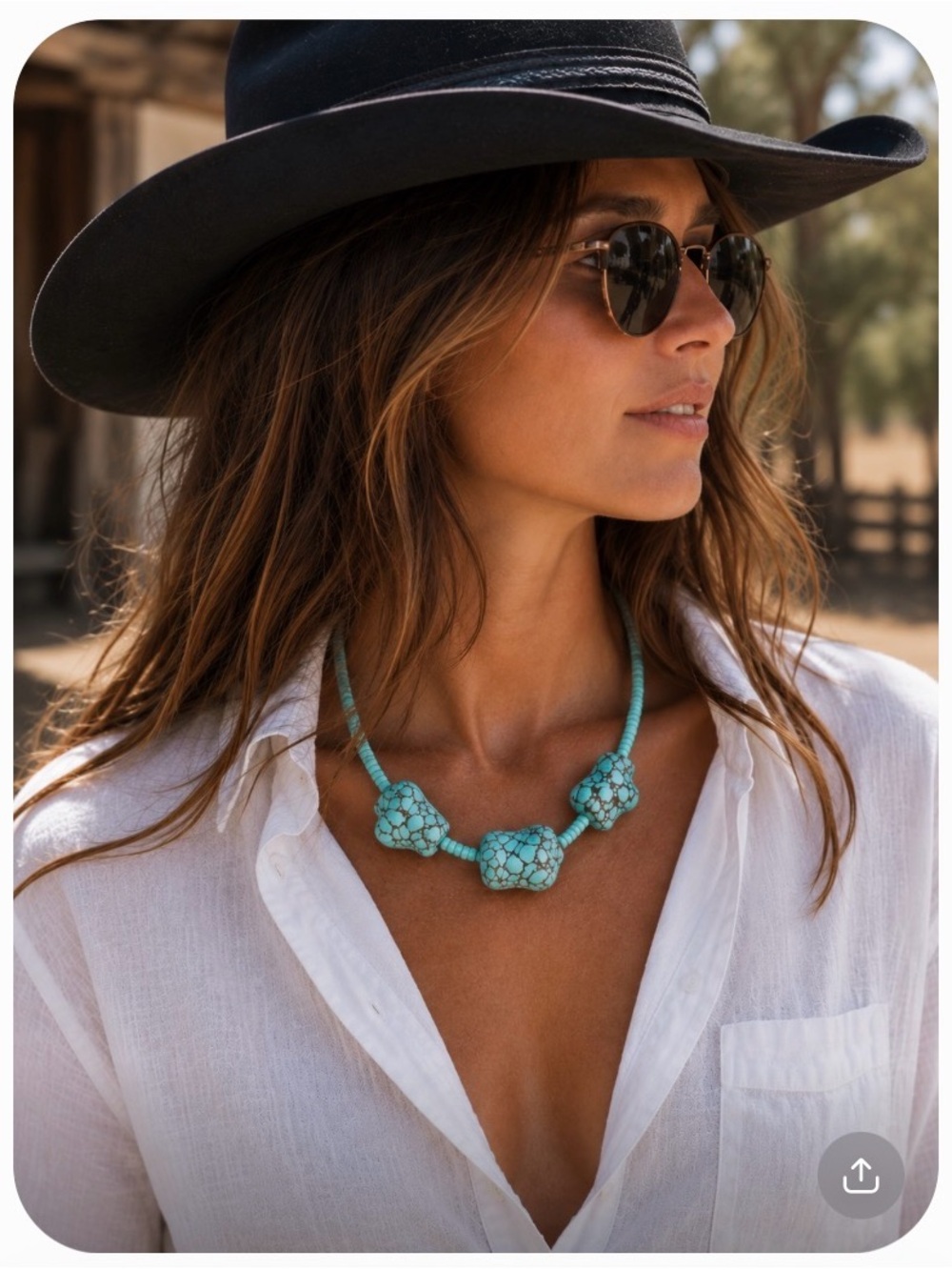 🩵 Southwestern Turquoise Blue Howlite Heishi Necklace 🩵